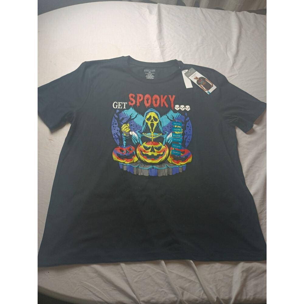 Berkley Jensen Shirt‎ Adult XXL Black Spooky NWT Graphic T-shirt Halloween Scary